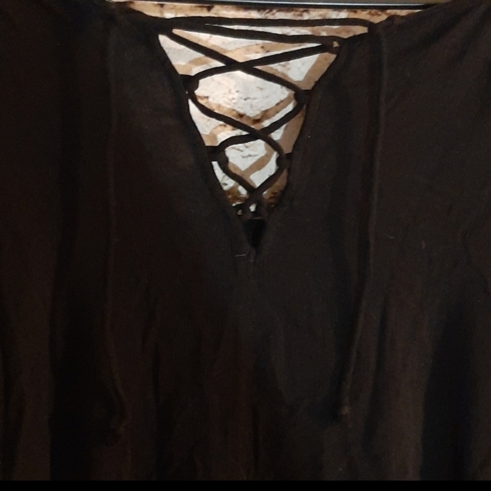 Maurices black flowy pancho top - Picture 5 of 6